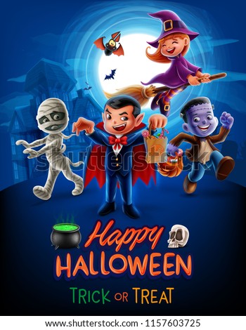 halloween poster illustration Royalty-Free Stock Photo #1157603725