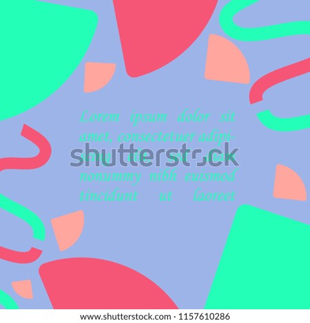 Trendy Colored Minimalistic Background with Geometric Shapes. Minimalistic Web Design Poster. Multipurpose Square Shape Background with Copy Space. Vector EPS 8 Illustration.