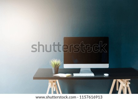 workspace with computer on home or studio and office,business concept