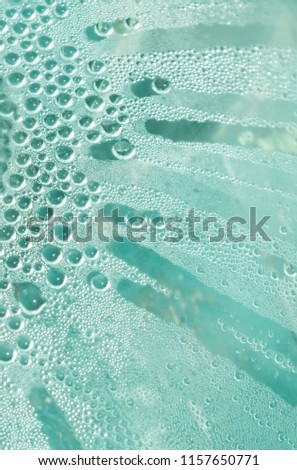 Water drops at gradient background. Glass covered with water drops condensation