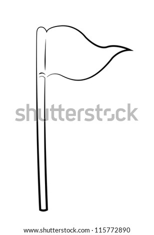 Vector illustration of outline flag hole icon.