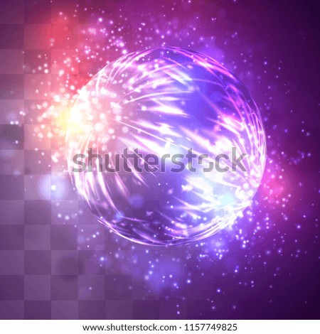a bright colored energy stream swirling against a dark background. vector abstract concept