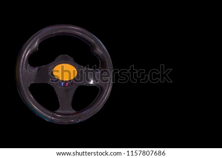 Car steering wheel separated from the white background scenes