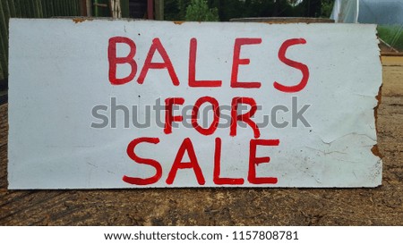 Bales For Sale handmade sign