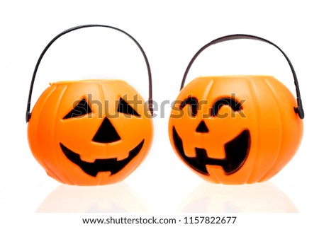 Halloween pumpkin grinning isolated on white