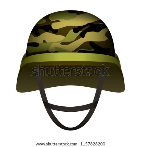 Modern design army helmet mockup. Realistic illustration of modern design army helmet vector mockup for web design isolated on white background