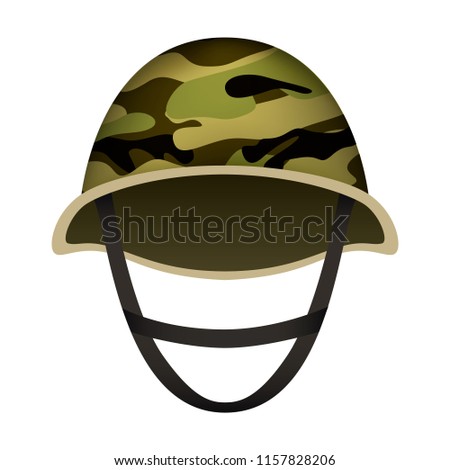 Camo helmet of army mockup. Realistic illustration of camo helmet of army vector mockup for web design isolated on white background