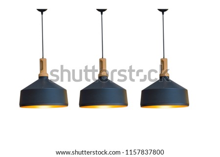 Ceiling lights and black decorations Royalty-Free Stock Photo #1157837800