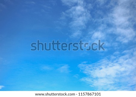 Clear and clean of blue sky and white clouds for nature background in the summer