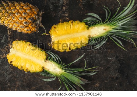 Pineapple on rustic background