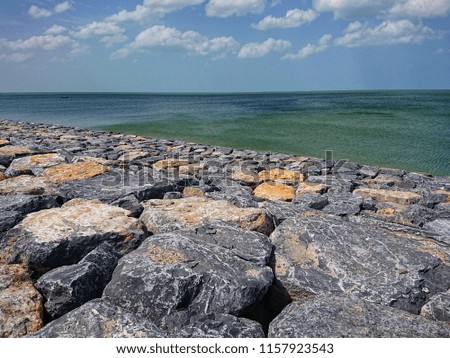 
Coastal erosion protection with the big hard rock