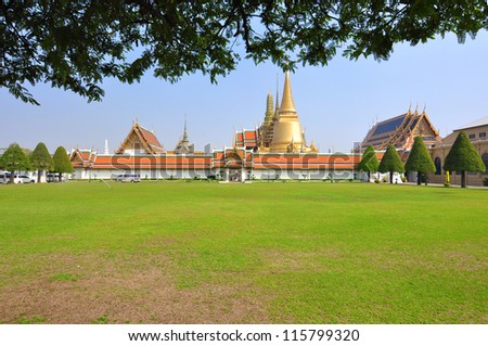 Wat Phra Kaew (Temple of the Emerald Buddha), Bangkok Thailand.