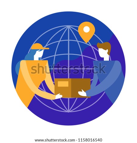 World wide Shipping and cargo delivery concept.flat design elements vector illustration