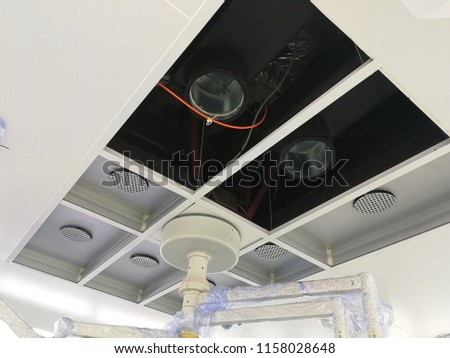 Housing and HEPA filter Installation and in Cleanroom Royalty-Free Stock Photo #1158028648
