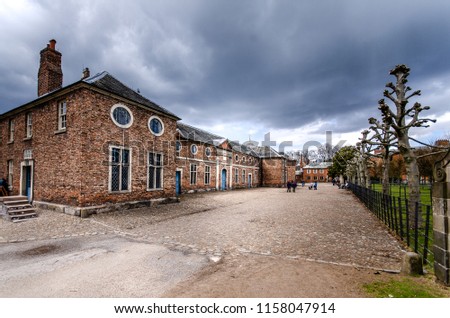 Stunning landscape of Dunham Massey, old historical stately home near Manchester, the National Trust, national parks, NT Royalty-Free Stock Photo #1158047914