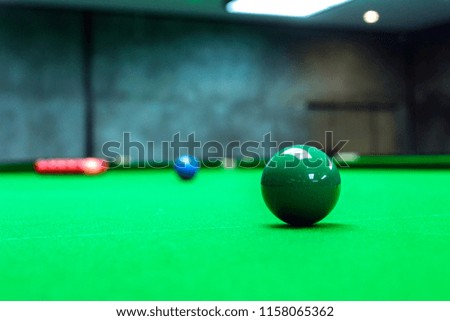 Snooker Ball Set Snooker Ball On the snooker table

