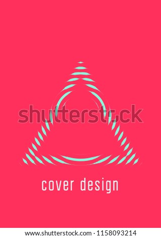 Abstract minimal cover with geometric waves and gradients. Trendy layout with halftone. Abstract minimal cover template for book, banner, invitation and poster. Futuristic business illustration.