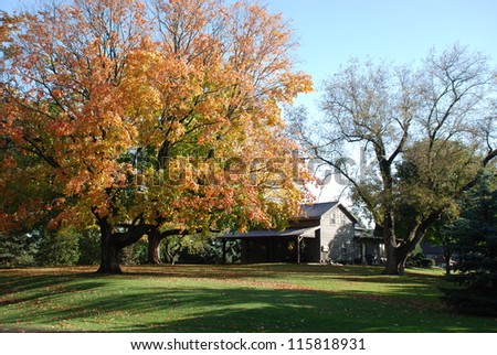 Autumn colors with house