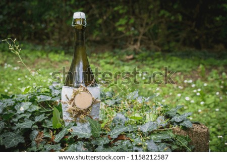 wedding bottle with place for text for your advertising.