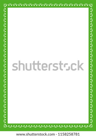 Green simple border frame book cover vector vintage background poster