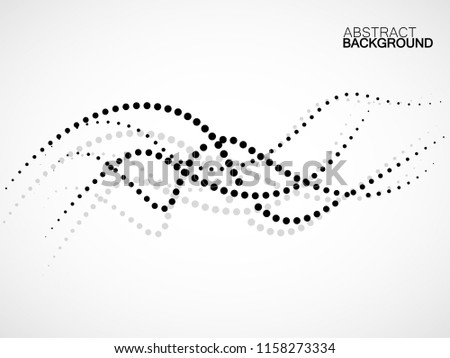 Abstract background of smooth dotted lines, halftone wave. Vector