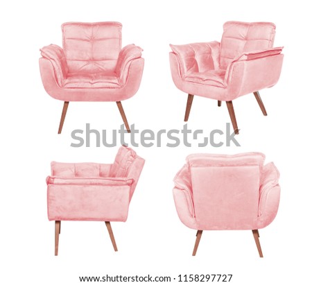 Color armchair. Modern designer chair on white background. Texture chair.