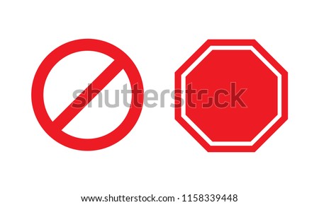 Red blank stop sign vector illustration