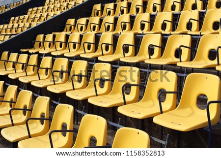 Row of seats at football and sports stadium
