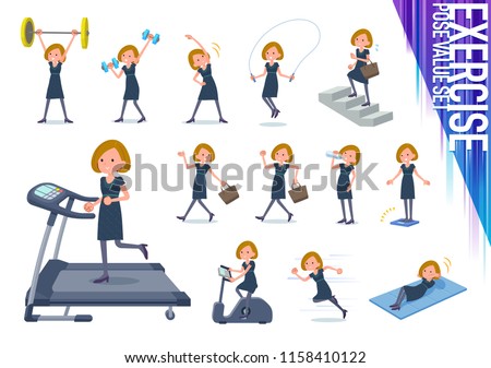 A set of women on exercise and sports.There are various actions to move the body healthy.It's vector art so it's easy to edit.