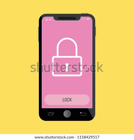 Lock Line Icon on Mobile Screen.