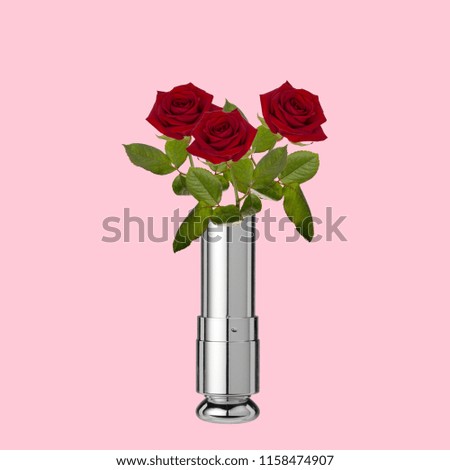 Rose inside lipstick tube.