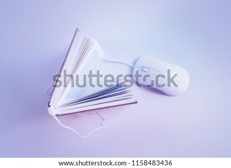 Creative concept of book and ebook Royalty-Free Stock Photo #1158483436