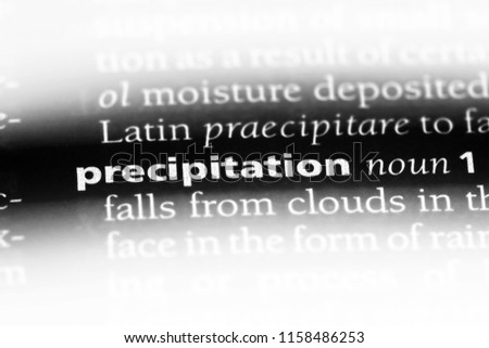 precipitation word in a dictionary. precipitation concept.