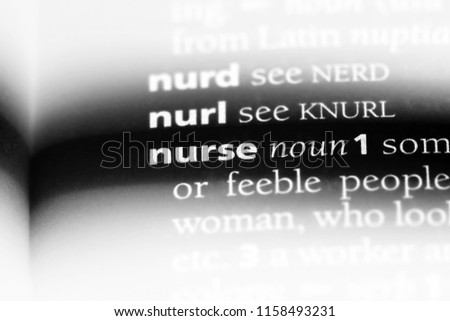 nurse word in a dictionary. nurse concept.
