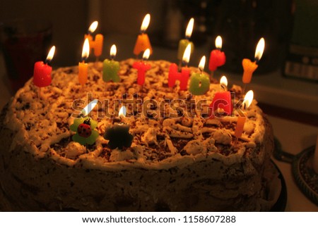 Happy birthday cake with candles
