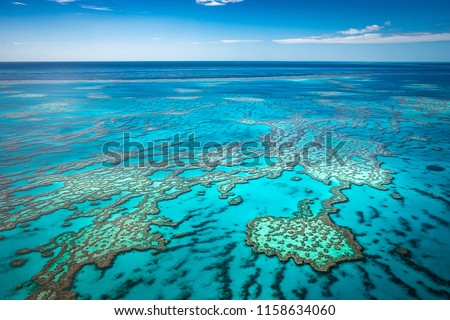 Great barrier reef from air Royalty-Free Stock Photo #1158634060