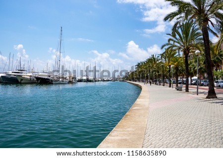 Maritime promenade, Paseo maritimo - Palma de Mallorca, Balearic Islands, Spain Royalty-Free Stock Photo #1158635890