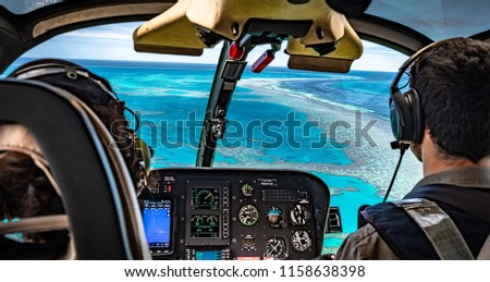 helicopter ride at great barrier reef Royalty-Free Stock Photo #1158638398