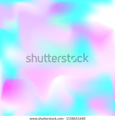 Holographic background. Bright smooth mesh blurred futuristic pattern in pink, blue, green colors. Fashionable ad vector. Intensive gradient of holographic spectrum for printed products, covers.
