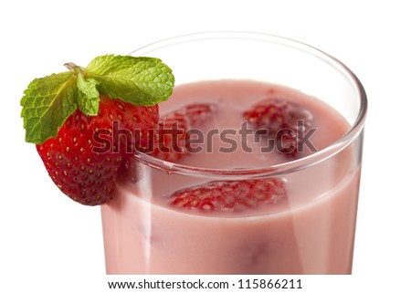 close up shot of strawberry milkshake