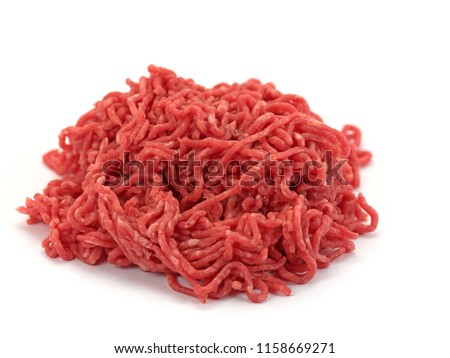 Minced meat on a white background Royalty-Free Stock Photo #1158669271