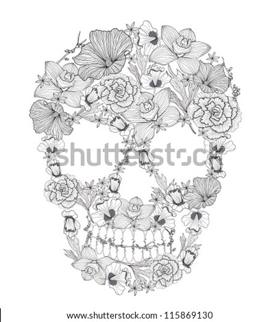 skull from flowers