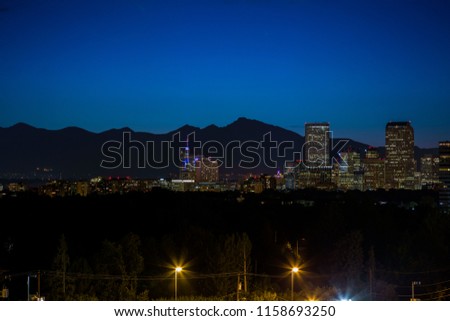 Denver skyline at nighttime