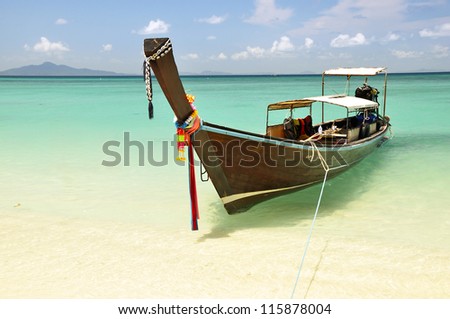 Longtail Boat in Phi-Phi Island Phuket Thailand