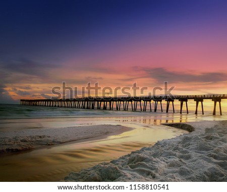 Panama City Beach Sunset Royalty-Free Stock Photo #1158810541