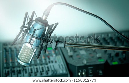 Microphone and digital studio mixer