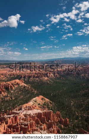 Picture looking down on bryce canyon.