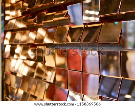 Golden pixel reflecting patterns decorative
