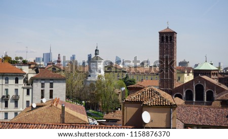 Skyline of Milan from a 6 floor house