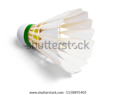 White Feather Shuttlecocks Badminton isolated on white